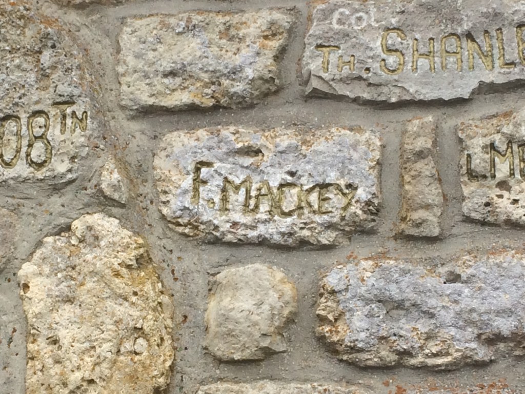 addition of ‘F. Mackey’ engraving to Lucien’s Wall